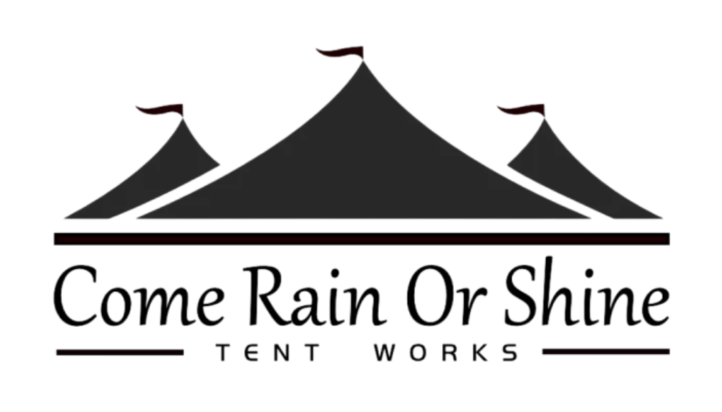 come rain or shine tent works logo