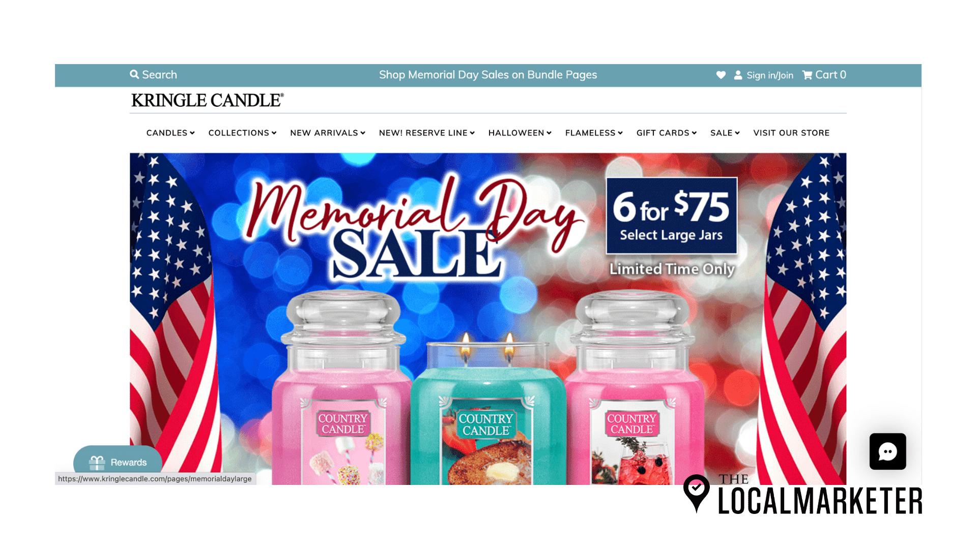 kringle-candle-project Screenshot of Kringle Candle's home page.