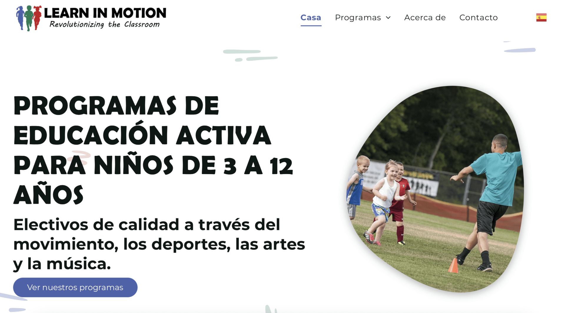 Screenshot of Learn In Motion website in Spanish.