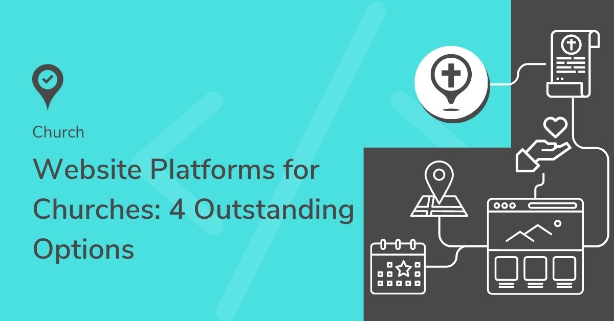 Graphic that reads website platforms for churches
