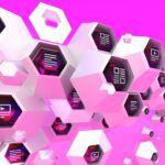 Graphic showing a pink background with icons in three dimensional shapes that represent different content types like articles, video, blogs, images, and more.