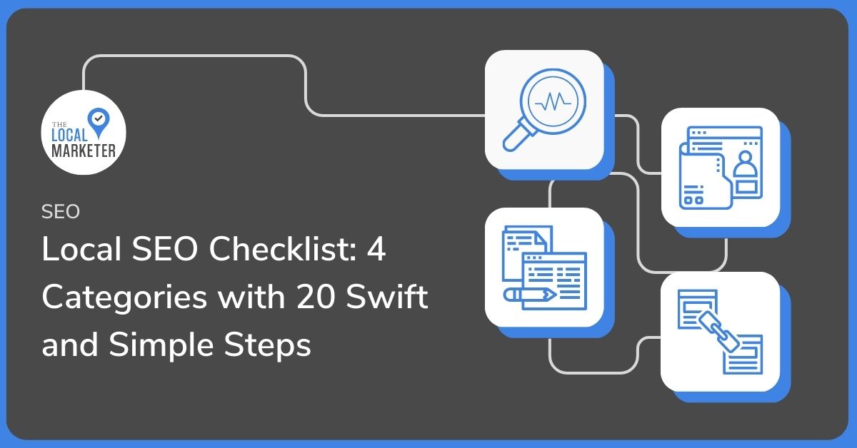 Graphic showing the 4 categories of our Local SEO Checklist