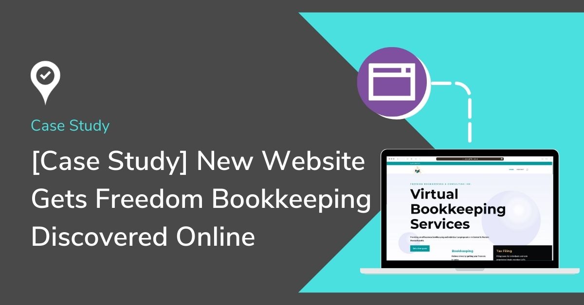 Graphic that reads freedom bookkeeping accounting website The Local Marketer
