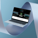 Graphic showing Behind the Scenes Productions website on a MacBook.