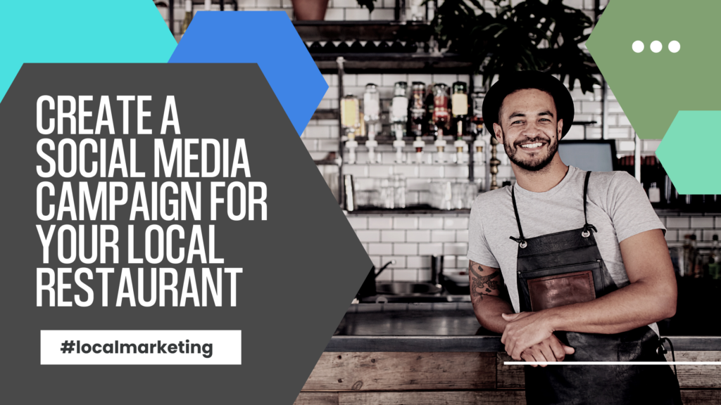 Graphic showing a photo of a restaurant owner in a social media campaign for local restaurants.