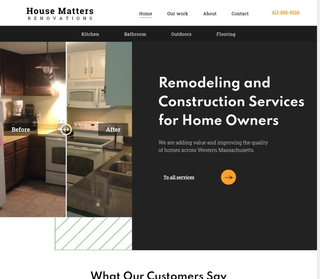 Screenshot of House Matters Renovations.