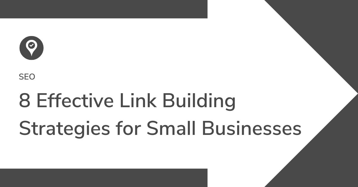 Graphic that reads link building strategies for small businesses