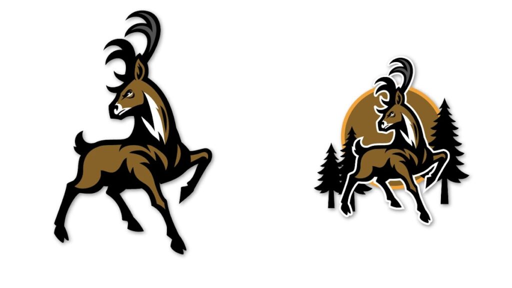 Graphic of a deer mascot